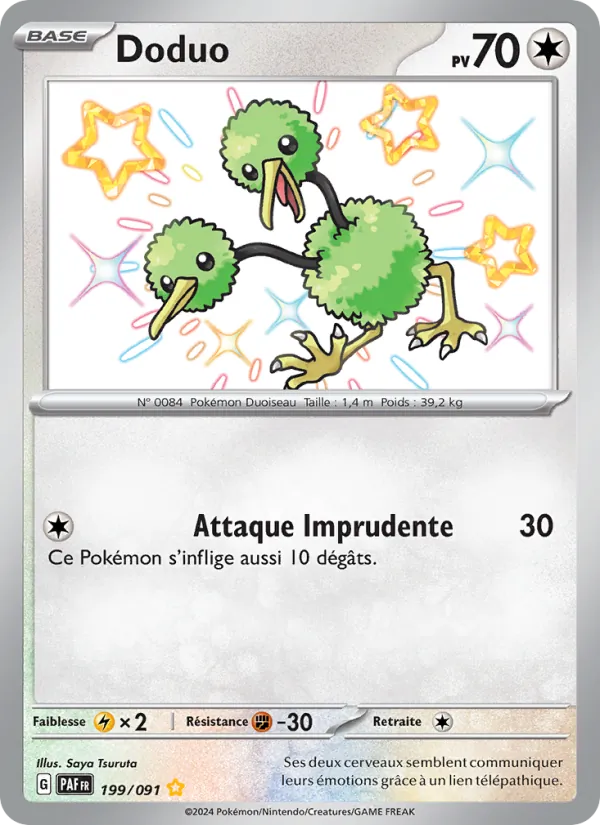 Carte Doduo de l'extension Destinées de Paldea, numéro 199/91
