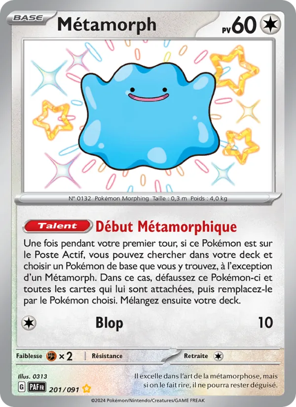Carte Métamorph de l'extension Destinées de Paldea, numéro 201/91
