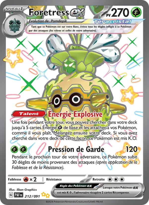 Carte Foretress-ex de l'extension Destinées de Paldea, numéro 212/91