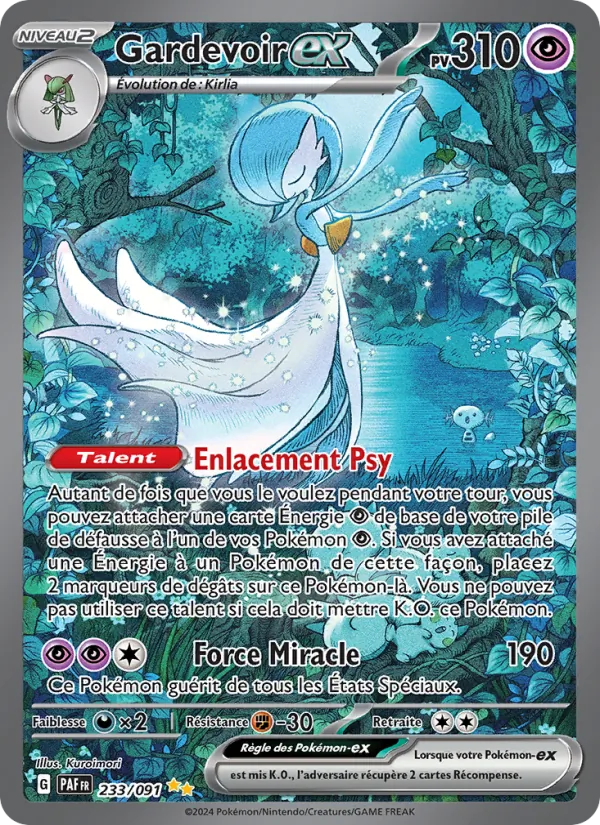 Carte Gardevoir-ex de l'extension Destinées de Paldea, numéro 233/91