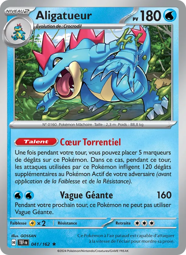 Carte Aligatueur de l'extension Forces Temporelles, numéro 041/162