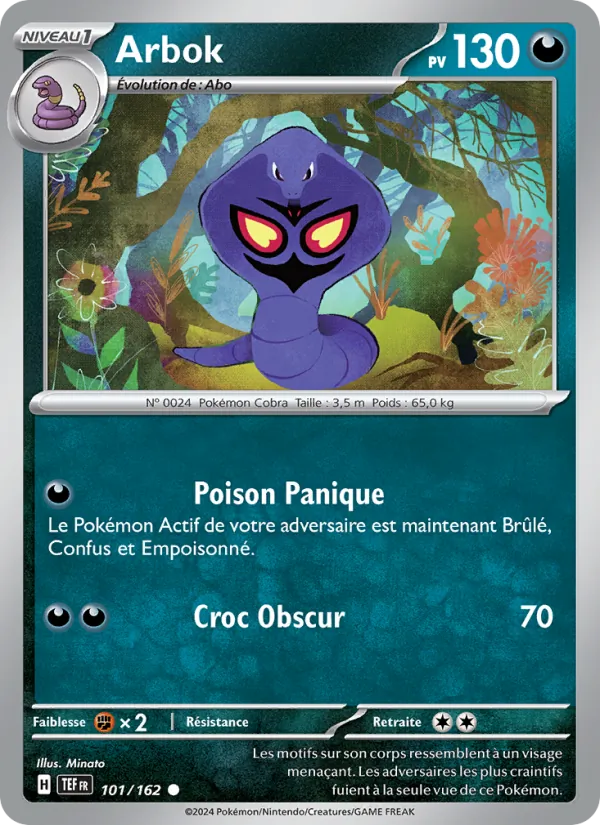 Carte Arbok de l'extension Forces Temporelles, numéro 101/162