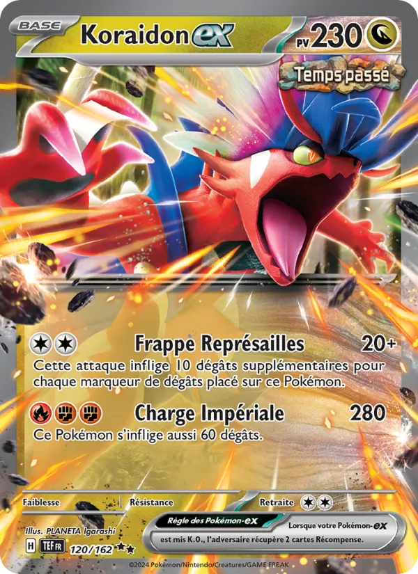 Carte Koraidon-ex de l'extension Forces Temporelles, numéro 120/162