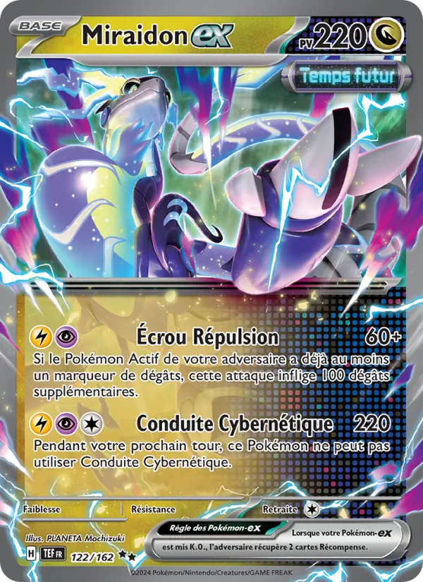 Carte Miraidon-ex de l'extension Forces Temporelles, numéro 122/162