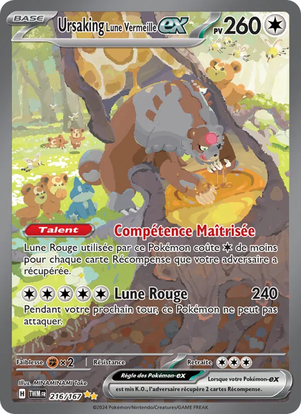 Carte Ursaking Lune Vermeille-ex de l'extension Mascarade Crépusculaire, numéro 216/167