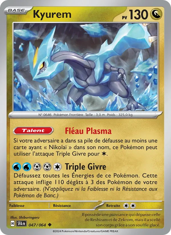 Carte Kyurem de l'extension Fable Nébuleuse, numéro 047/64