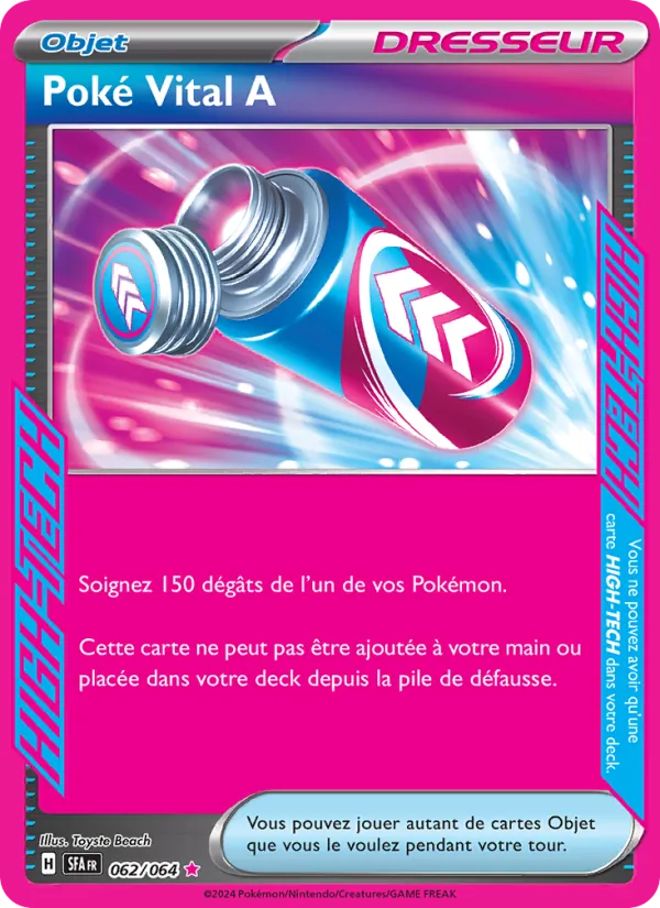 Carte Poké Vital A de l'extension Fable Nébuleuse, numéro 062/64
