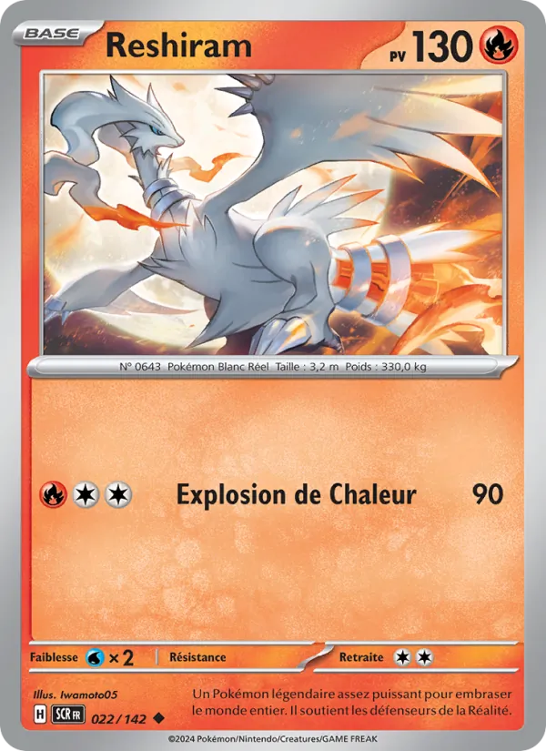 Carte Reshiram de l'extension Couronne Stellaire, numéro 022/142