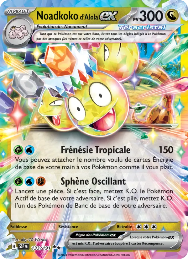 Carte Noadkoko d'Alola-ex de l'extension Étincelles Déferlantes, numéro 133/191
