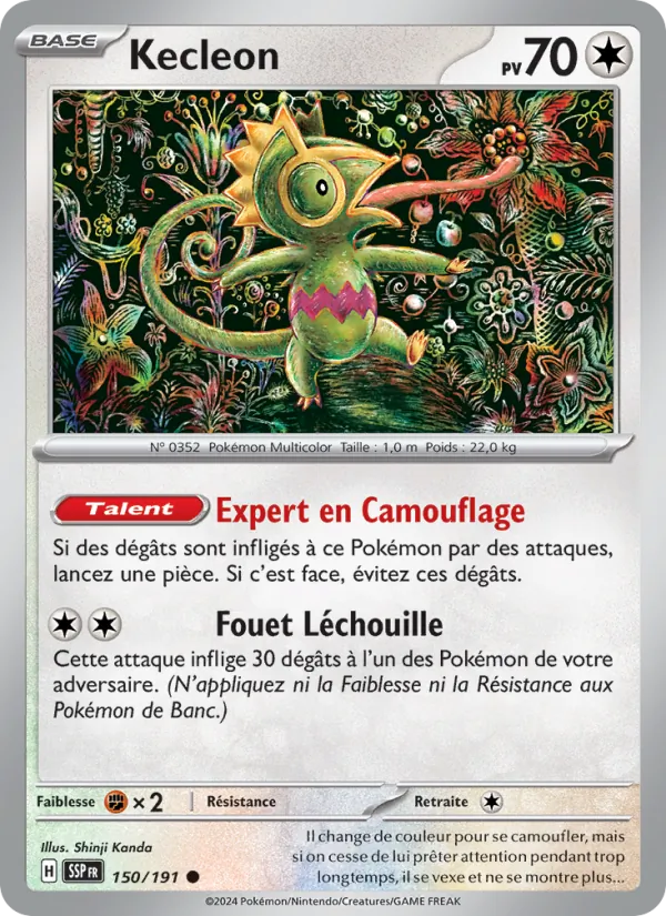 Carte Kecleon de l'extension Étincelles Déferlantes, numéro 150/191