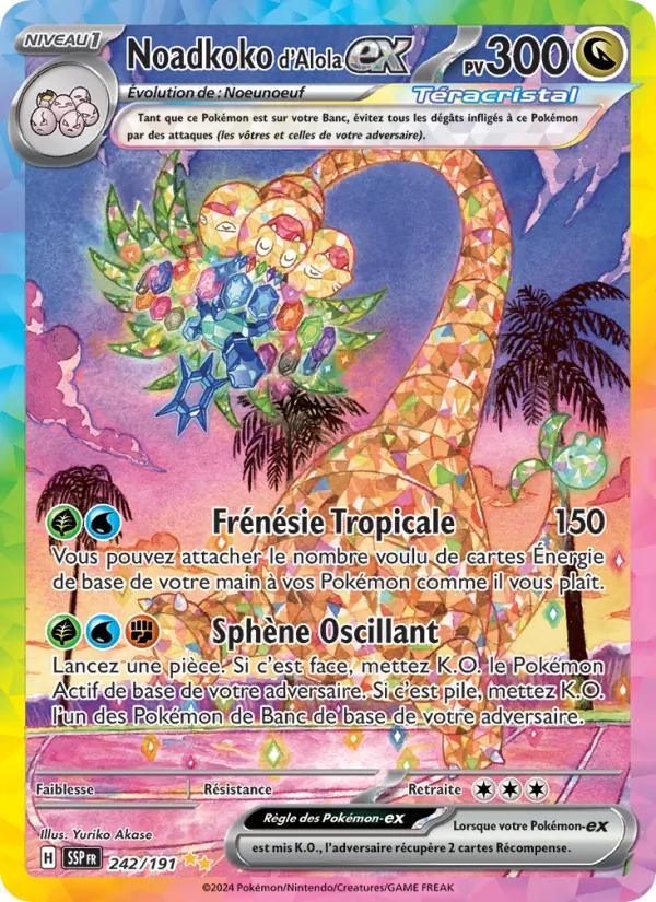 Carte Noadkoko d'Alola-ex de l'extension Étincelles Déferlantes, numéro 242/191