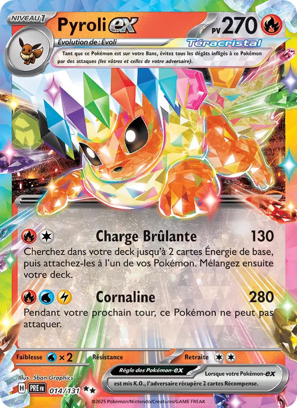 Carte Pyroli-ex de l'extension Évolutions Prismatiques, numéro 014/131