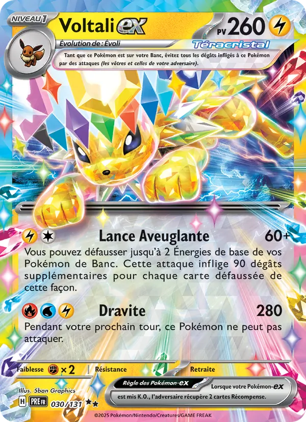 Carte Voltali-ex de l'extension Évolutions Prismatiques, numéro 030/131