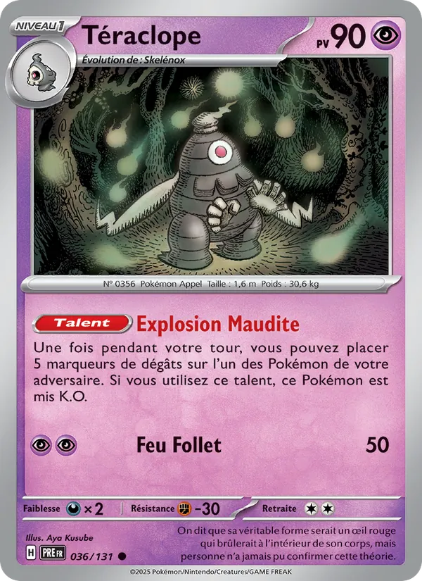 Carte Téraclope de l'extension Évolutions Prismatiques, numéro 036/131