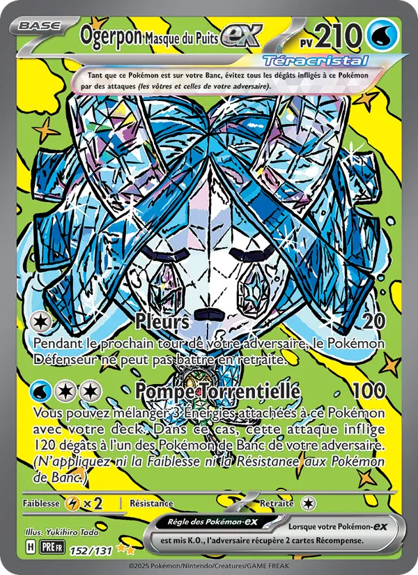 Carte Ogerpon Masque du Puits-ex de l'extension Évolutions Prismatiques, numéro 152/131