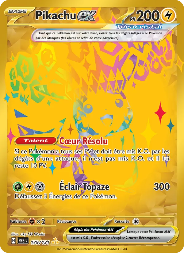 Carte Pikachu-ex de l'extension Évolutions Prismatiques, numéro 179/131