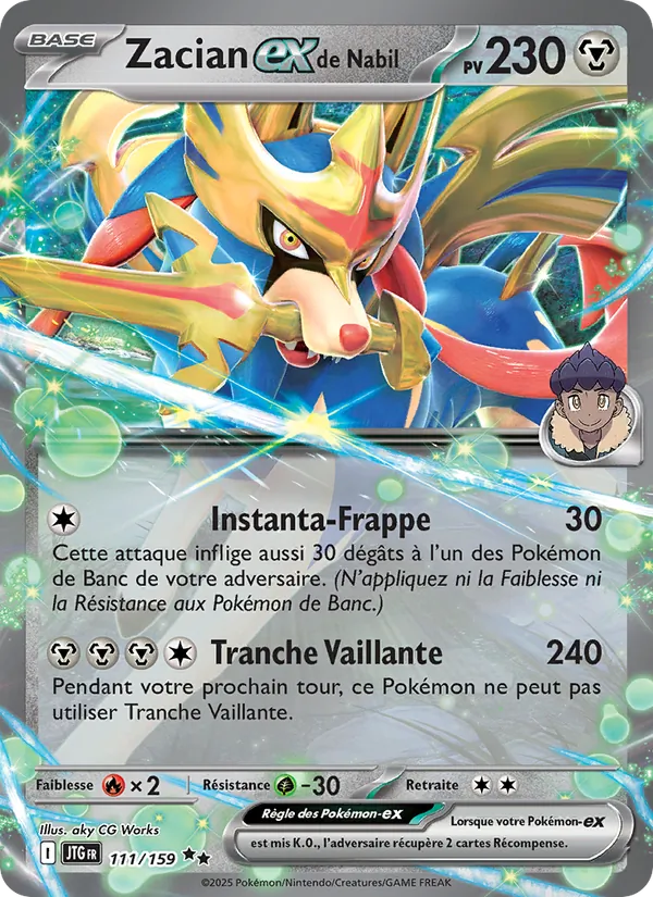 Carte Zacian-ex de Nabil de l'extension Aventures Ensemble, numéro 111/159