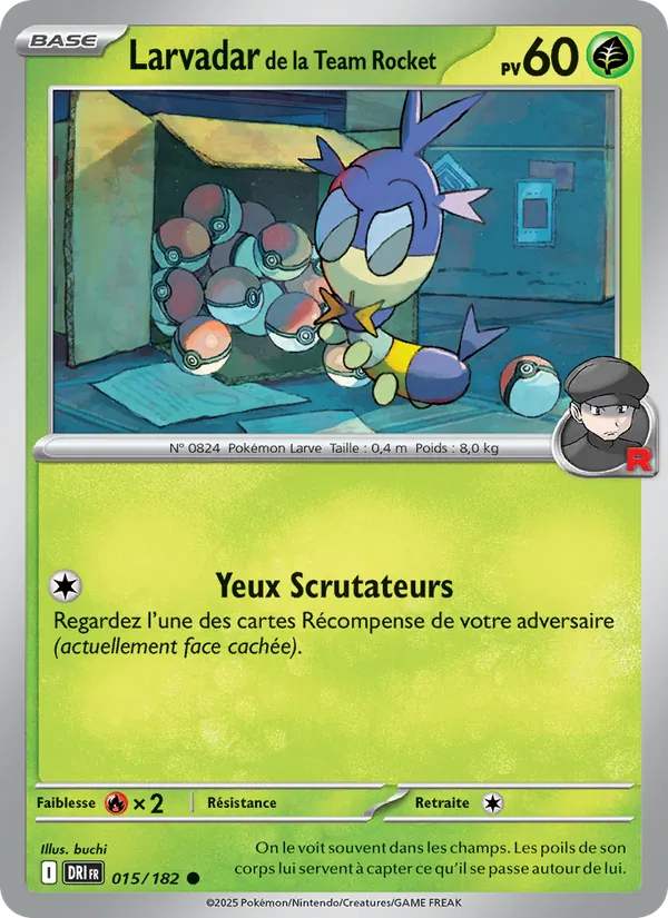 Carte Larvadar de la Team Rocket de l'extension Rivalités Destinées, numéro 015/182