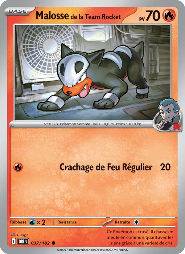 Carte Malosse de la Team Rocket de l'extension Rivalités Destinées, numéro 037/182