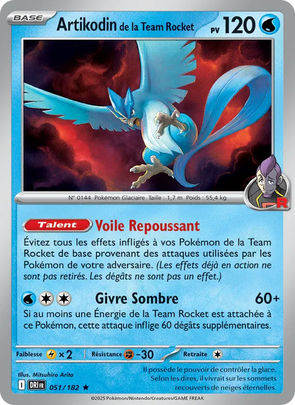Carte Artikodin de la Team Rocket de l'extension Rivalités Destinées, numéro 051/182