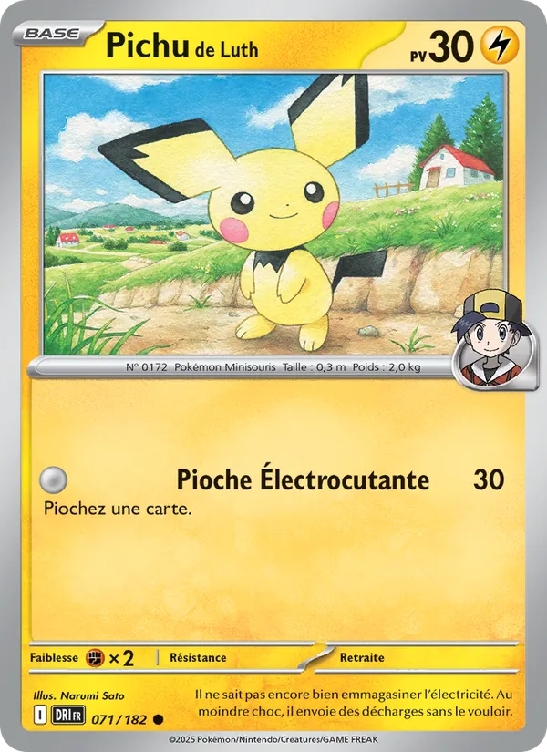 Carte Pichu de Luth de l'extension Rivalités Destinées, numéro 071/182
