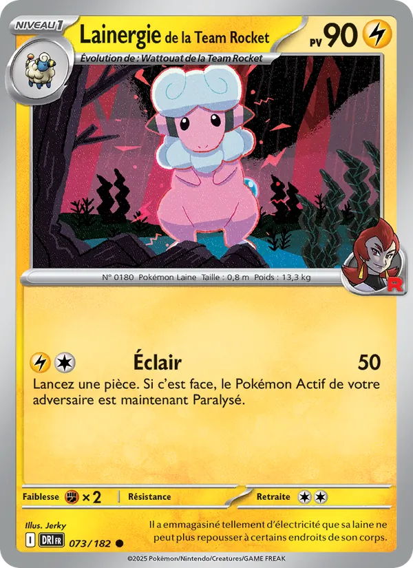 Carte Lainergie de la Team Rocket de l'extension Rivalités Destinées, numéro 073/182