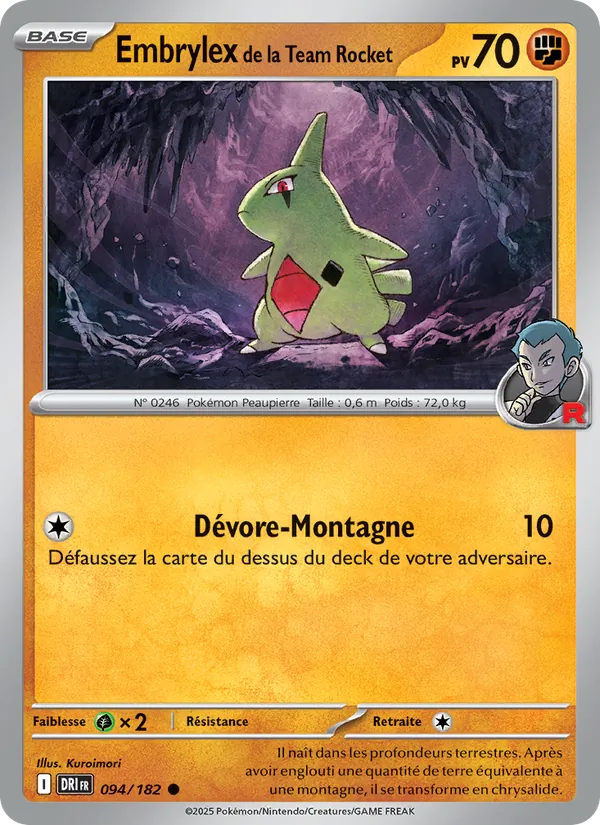 Carte Embrylex de la Team Rocket de l'extension Rivalités Destinées, numéro 094/182
