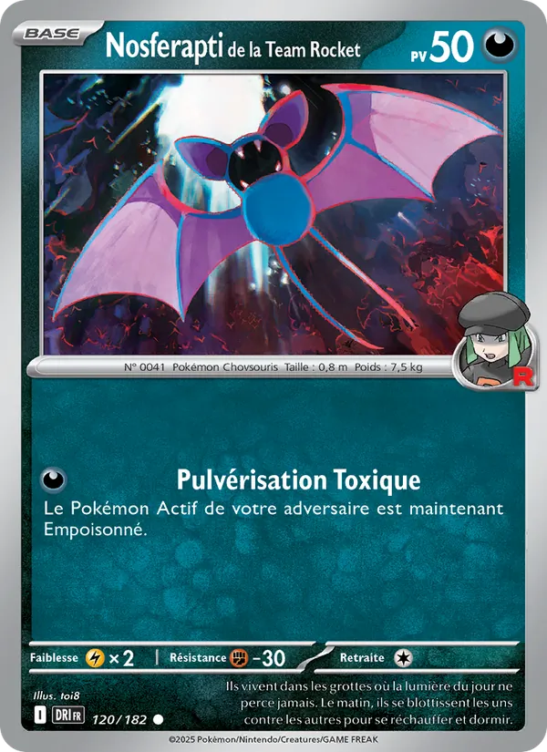 Carte Nosferapti de la Team Rocket de l'extension Rivalités Destinées, numéro 120/182