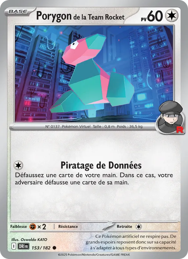 Carte Porygon de la Team Rocket de l'extension Rivalités Destinées, numéro 153/182