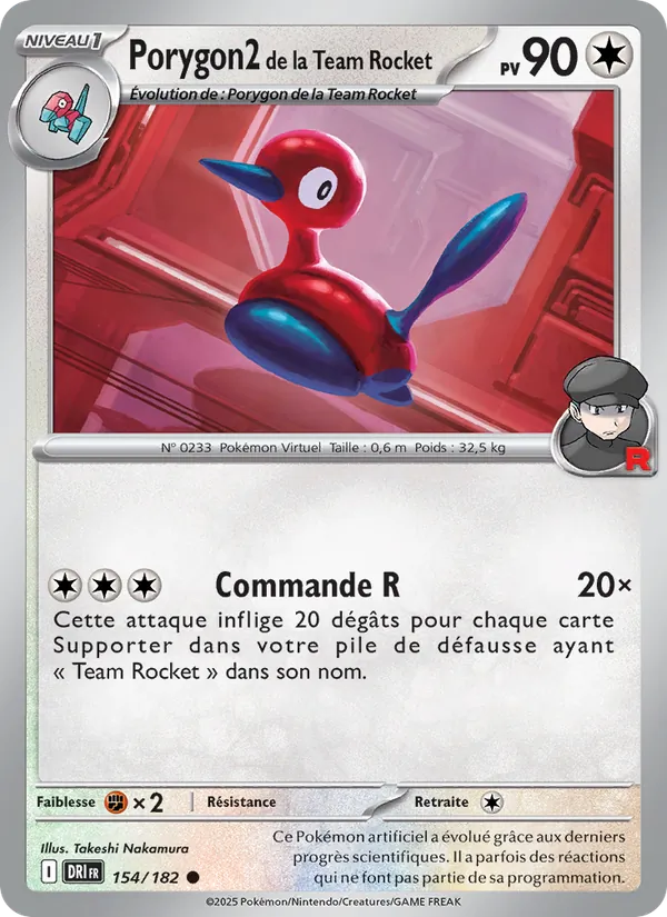 Carte Porygon2 de la Team Rocket de l'extension Rivalités Destinées, numéro 154/182
