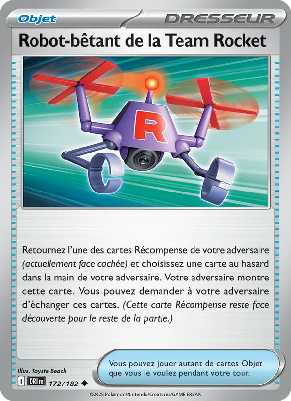 Carte Robot-bêtant de la Team Rocket de l'extension Rivalités Destinées, numéro 172/182