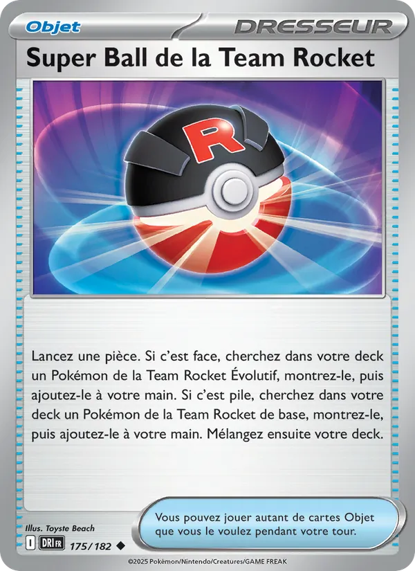 Carte Super Ball de la Team Rocket de l'extension Rivalités Destinées, numéro 175/182