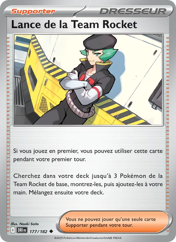 Carte Lance de la Team Rocket de l'extension Rivalités Destinées, numéro 177/182