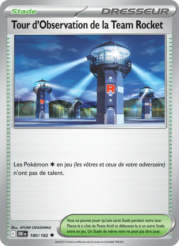 Carte Tour d'Observation de la Team Rocket de l'extension Rivalités Destinées, numéro 180/182