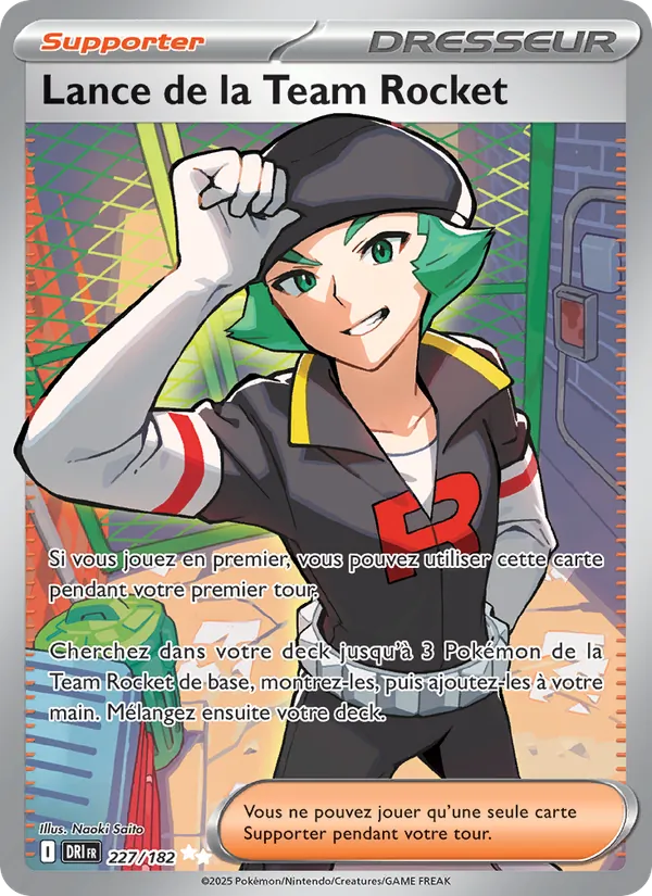 Carte Lance de la Team Rocket de l'extension Rivalités Destinées, numéro 227/182