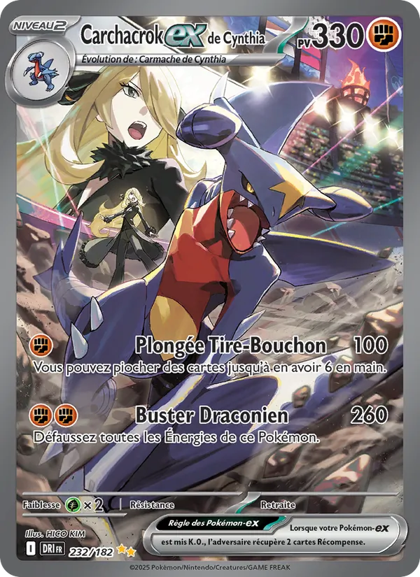 Carte Carchacrok-ex de Cynthia de l'extension Rivalités Destinées, numéro 232/182