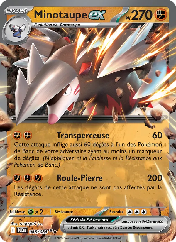 Carte Minotaupe-ex de l'extension Foudre Noire, numéro 046/86