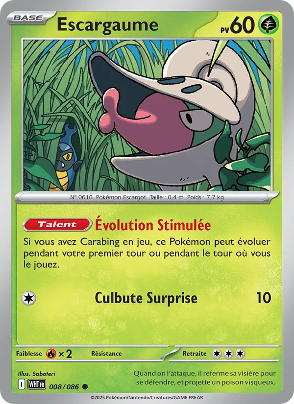 Carte Escargaume de l'extension Flamme Blanche, numéro 008/86