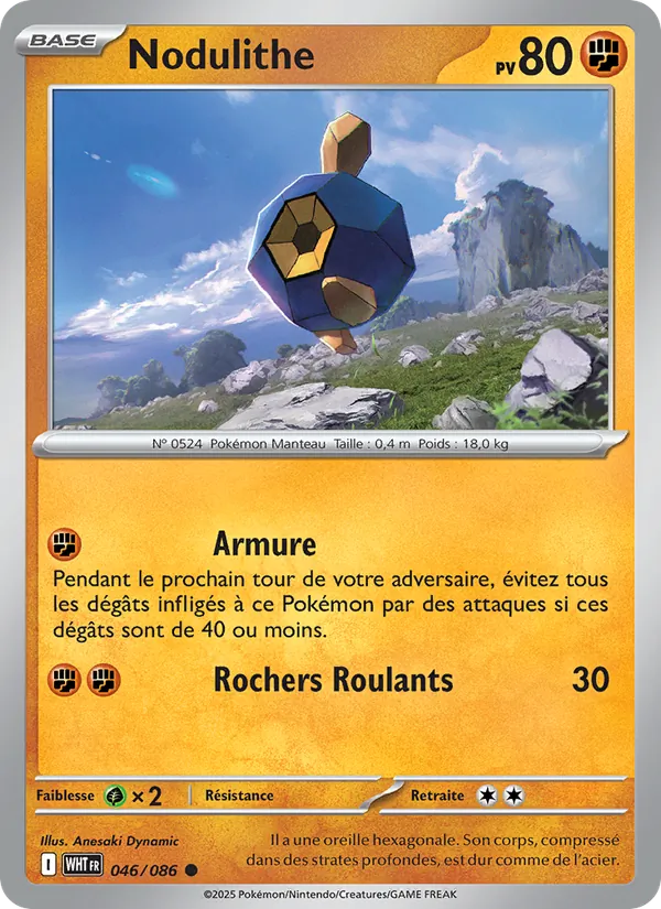 Carte Nodulithe de l'extension Flamme Blanche, numéro 046/86