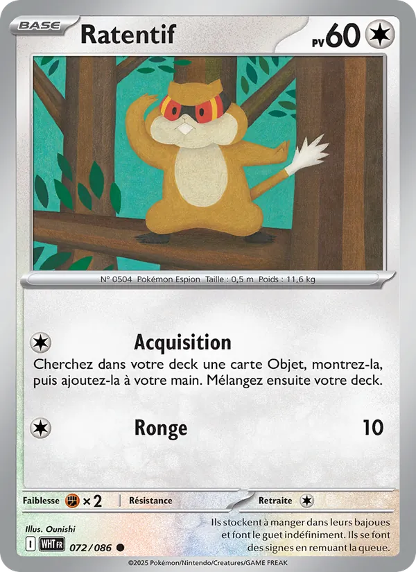 Carte Ratentif de l'extension Flamme Blanche, numéro 072/86