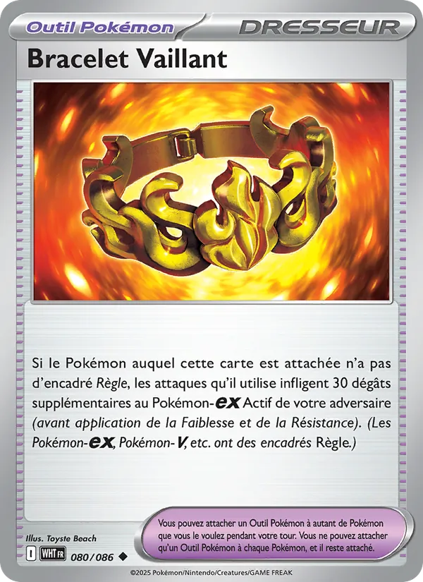 Carte Bracelet Vaillant de l'extension Flamme Blanche, numéro 080/86