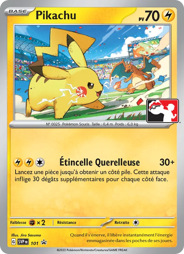 Carte Pikachu de l'extension SVP Black Star Promos, numéro 101/225