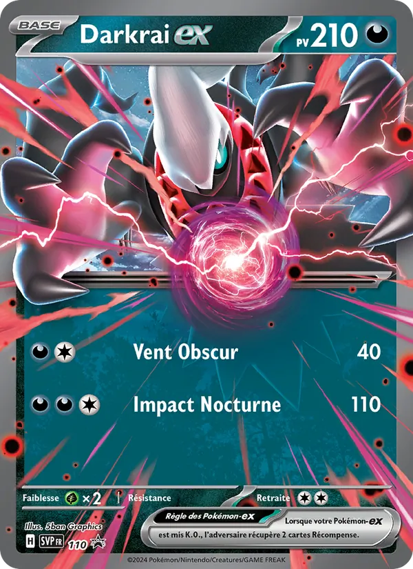 Carte Darkrai-ex de l'extension SVP Black Star Promos, numéro 110/225