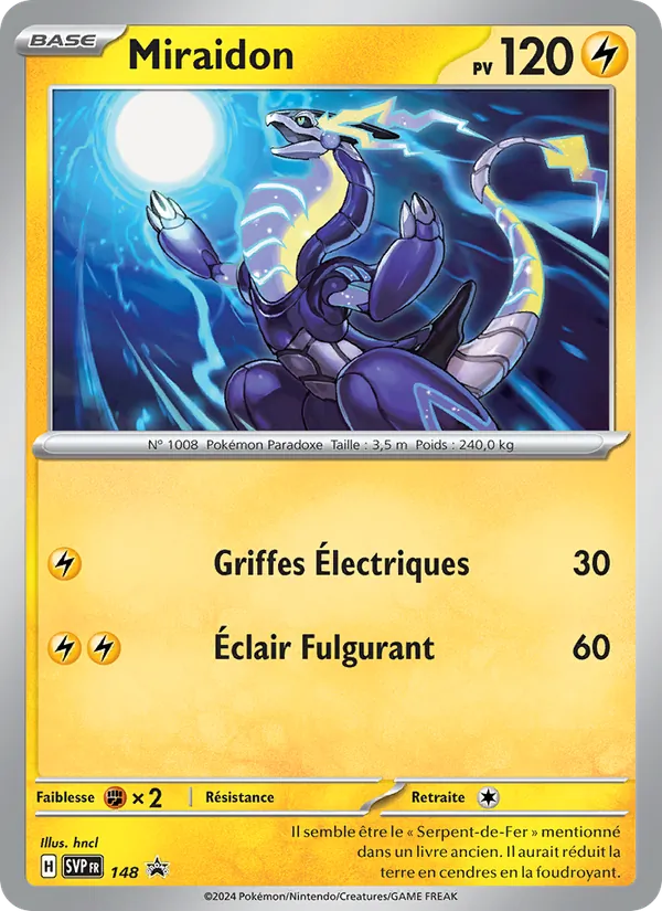 Carte Miraidon de l'extension SVP Black Star Promos, numéro 148/225