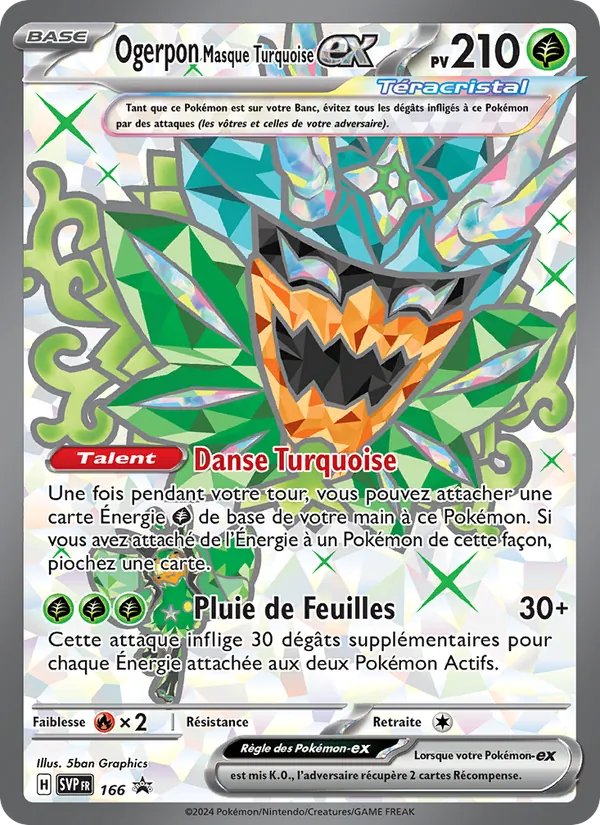 Carte Ogerpon Masque Turquoise-ex de l'extension SVP Black Star Promos, numéro 166/225