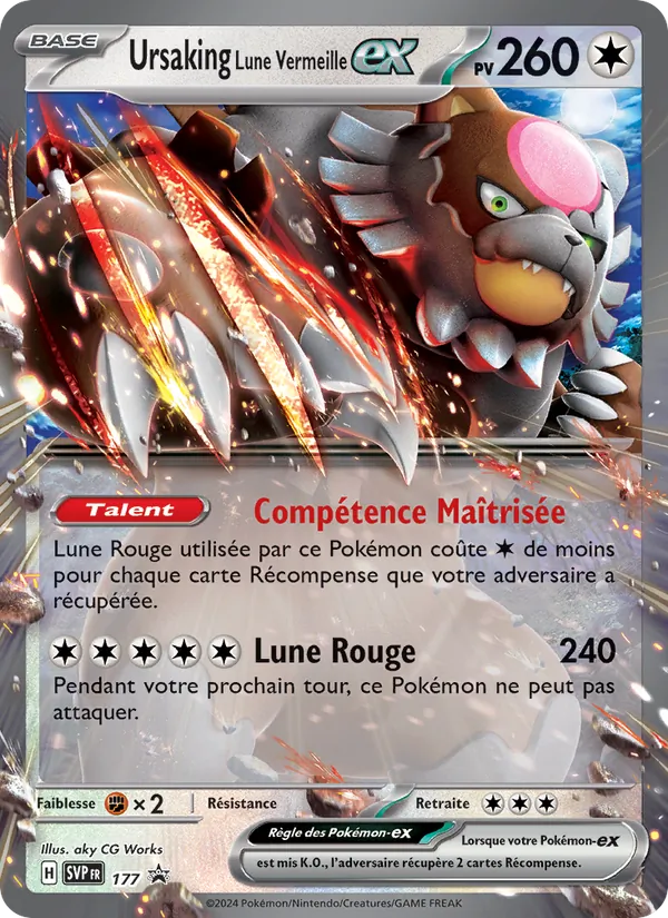 Carte Ursaking Lune Vermeille-ex de l'extension SVP Black Star Promos, numéro 177/225