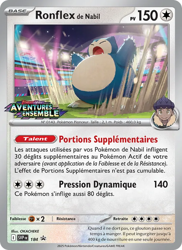 Carte Ronflex de Nabil de l'extension SVP Black Star Promos, numéro 184/225