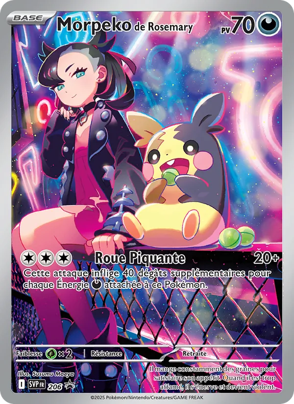 Carte Morpeko de Rosemary de l'extension SVP Black Star Promos, numéro 206/225