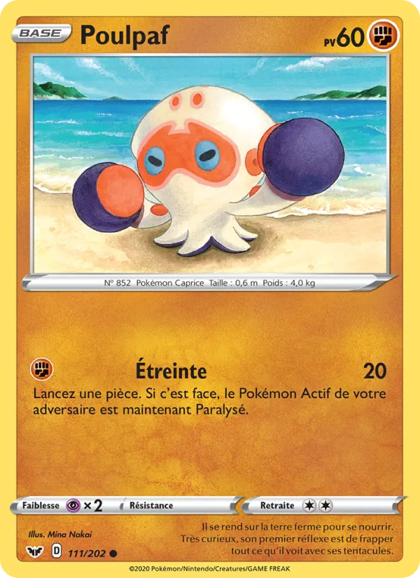 Carte Poulpaf de l'extension Épée et Bouclier, numéro 111/202