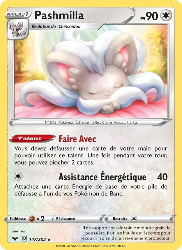 Carte Pashmilla de l'extension Épée et Bouclier, numéro 147/202